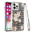 thumbnail image 1 of For Apple iPhone 14 Pro (6.1") Bling Crystal 3D Full Diamonds Luxury Sparkle Rhinestone Hybrid Protective Cover ,Xpm Phone Case [ Gray Pearl Flowers Perfume ], 1 of 4