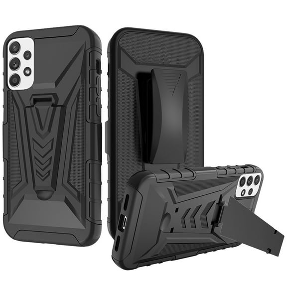 For Apple iPhone 14 Pro (6.1") Combo 3in1 Swivel Belt Clip Holster Heavy Duty Hybrid Armor Rubber with Kickstand Stand Cover ,Xpm Phone Case [ Black ]
