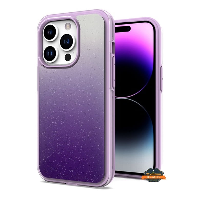 For Apple iPhone 14 Pro (6.1") Gradient Glitter Bling Hybrid Shockproof Protection TPU Frame and Hard PC Back Slim Fit Phone Case Cover by Xpression - Purple - Walmart.com For Apple iPhone 14 Pro (6.1") Gradient Glitter Bling Hybrid Shockproof Protection TPU Frame and Hard PC Back Slim Fit Phone Case Cover by Xpression - Purple - Walmart.com