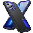 thumbnail image 1 of For Apple iPhone 14 Pro (6.1") Hybrid 3 Layers Hard 3in1 Shockproof with Kickstand Heavy Duty Hard Rubber Anti-Drop Cover ,Xpm Phone Case [ Black / Blue ], 1 of 8