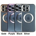 thumbnail image 1 of For Apple iPhone 14 Pro Clear Case Slim Plating Mag Safe Magnetic Cover, 1 of 4
