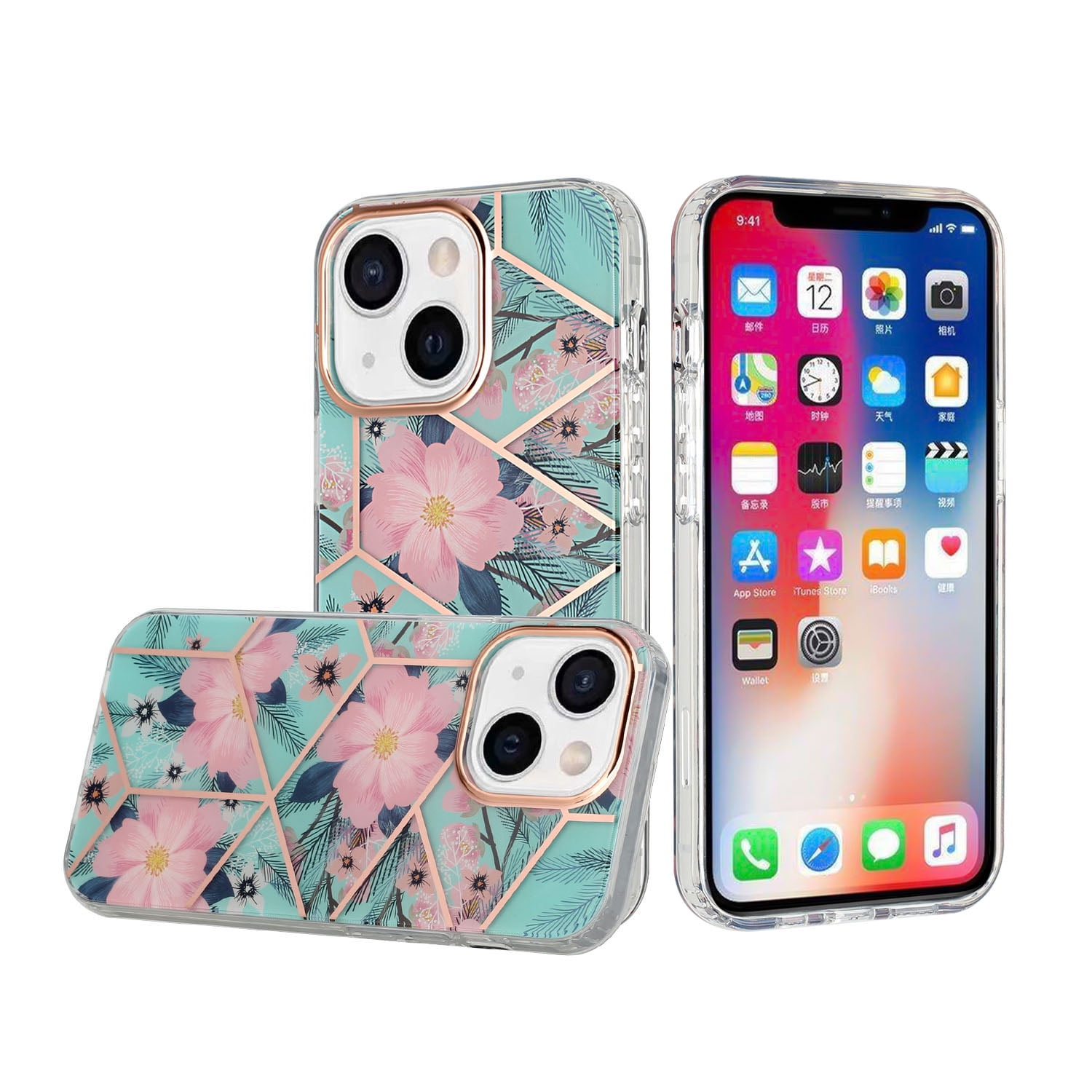  DAFEI Phone Case Compatible with iPhone 14 Pro Max Rose  Flower-aa902 Black Frame Shockproof and Slim Rubber TPU Material with Uniqe  Design : Cell Phones & Accessories