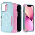 thumbnail image 1 of For Apple iPhone 14 Pro Max (6.7") Hybrid Heavy Duty Compatible with MagSafe Drop Protective Tough Rugged Shockproof Cover ,Xpm Phone Case [ Blue Pink ], 1 of 5