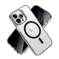 thumbnail image 1 of For Apple iPhone 14 Pro Max (6.7") MagSafe Compatible Integrated Technology Clean Transparent Hybrid Armor TPU Frame Cover ,Xpm Phone Case [ Black ], 1 of 4