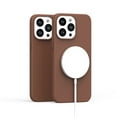 thumbnail image 1 of For Apple iPhone 14 Pro Max (6.7") MagSafe Compatible Original Invisible Circle PU Leather Hybrid with Metal Buttons Cover ,Xpm Phone Case [ Saddle Brown ], 1 of 5