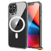 For Apple iPhone 14 Pro Max 6.7 Magnetic Case Compatible with Magsafe Wireless Charger & Card Wallet Transparent Phone Case Cover by Xpression - Clear