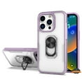 thumbnail image 1 of For Apple iPhone 14 Pro Max (6.7") Transparent Hybrid PC Magnetic Ring Stand (Fit Car Mount) Detachable Frame Phone Case Cover by Xpression - Clear + Purple, 1 of 7