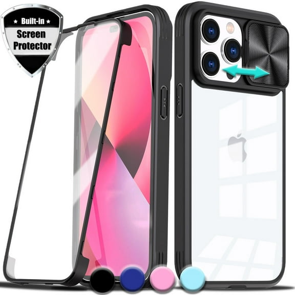 For Apple iPhone 14 Pro Max Case With Built In Screen Protector, Camera Lens Cover, Anti Yellow Clear 360 Degree Full-Body Protective Cover
