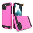 thumbnail image 1 of For Apple iPhone 15 (6.1") Slim Fit Rugged TPU + Hard PC Brushed Metal Texture Hybrid Dual Layer Armor Shockproof Phone Case Cover by Xpression - Pink, 1 of 8