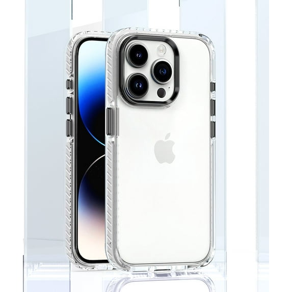 For Apple iPhone 15 6.1 inch Full Body Clear TPU Bumper Shockproof Protective Hybrid Case Cover White