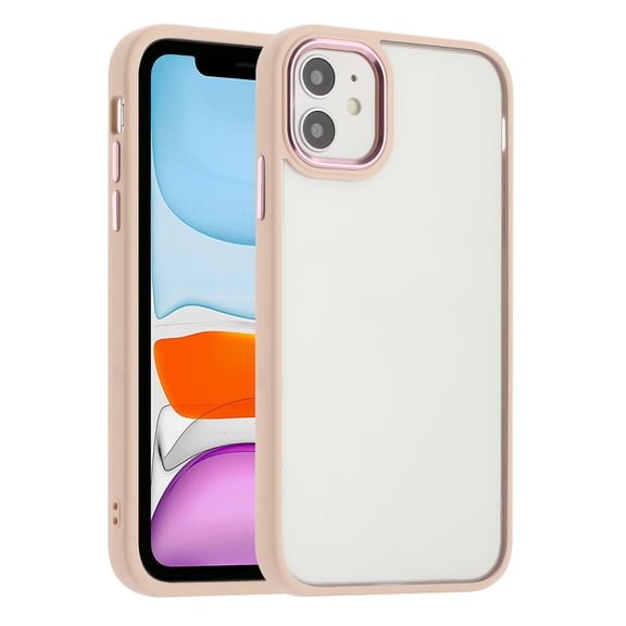 For Apple iPhone 15 6.1 inch Impact Shockproof Protective Clear Back Bumper Frame Hybrid Case Cover Pink