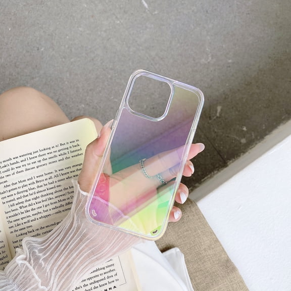 For Apple iPhone 15 Case,Decase Colored Shining Gradient Translucent Phone Cover,Anti-Yellow Ultra Slim Rugged Shockproof Shell,for iPhone 15 - Clear