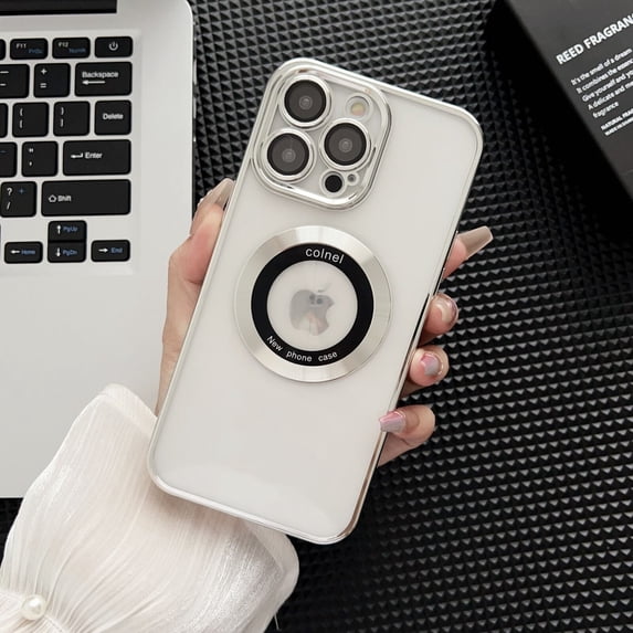 For Apple iPhone 15 Plating TPU Magsafe Magnetic Clear Shockproof Case Cover