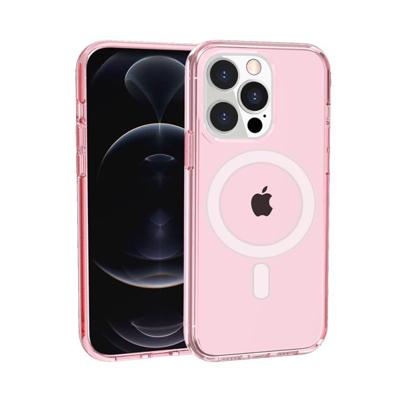 For Apple iPhone 15 Plus (6.7") MagSafe Compatible Transparent Shock Absorption TPU Rubber Hybrid Protective Cover ,Xpm Phone Case [ Pink ]