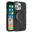 thumbnail image 1 of For Apple iPhone 15 Pro (6.1") Brushed Armor Rugged Hybrid with Invisible Magnetic Circle Kickstand Shockproof Hard PC Protective Cover ,Xpm Phone Case [ Black ], 1 of 4