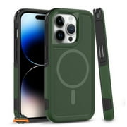For Apple iPhone 15 Pro 6.1 Shockproof Heavy Duty Dual-Layer Rugged Magnetic Hybrid [Compatible with MagSafe] Phone Case Cover by Xpression - Green