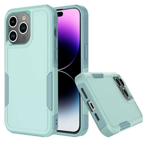 For Apple iPhone 15 Pro 6.1 inch Armor Heavy Duty Commuter Non Slip Dual Layer Shockproof Protective Hybrid Case Cover Teal
