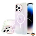 thumbnail image 1 of For Apple iPhone 15 Pro Max (6.7") Built-in Camera Kickstand Shockproof Iridescent Holographic Colorful TPU Protective Cover ,Xpm Phone Case [ Rose Gold ], 1 of 5