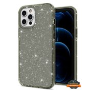 For Apple iPhone 15 Pro Max 6.7" Glitter Sparkle Bling Shiny Slim Hybrid Shockproof Rubber Silicone Soft TPU Protective Phone Case Cover by Xpression - Black