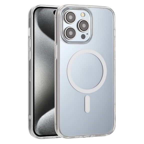 For Apple iPhone 15 Pro Max 6.7 inch Matte Transparent Metal Edge ...