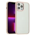 thumbnail image 1 of For Apple iPhone 15 Pro Max 6.7 inch Impact Shockproof Protective Clear Back Bumper Frame Hybrid Case Cover Pink, 1 of 5