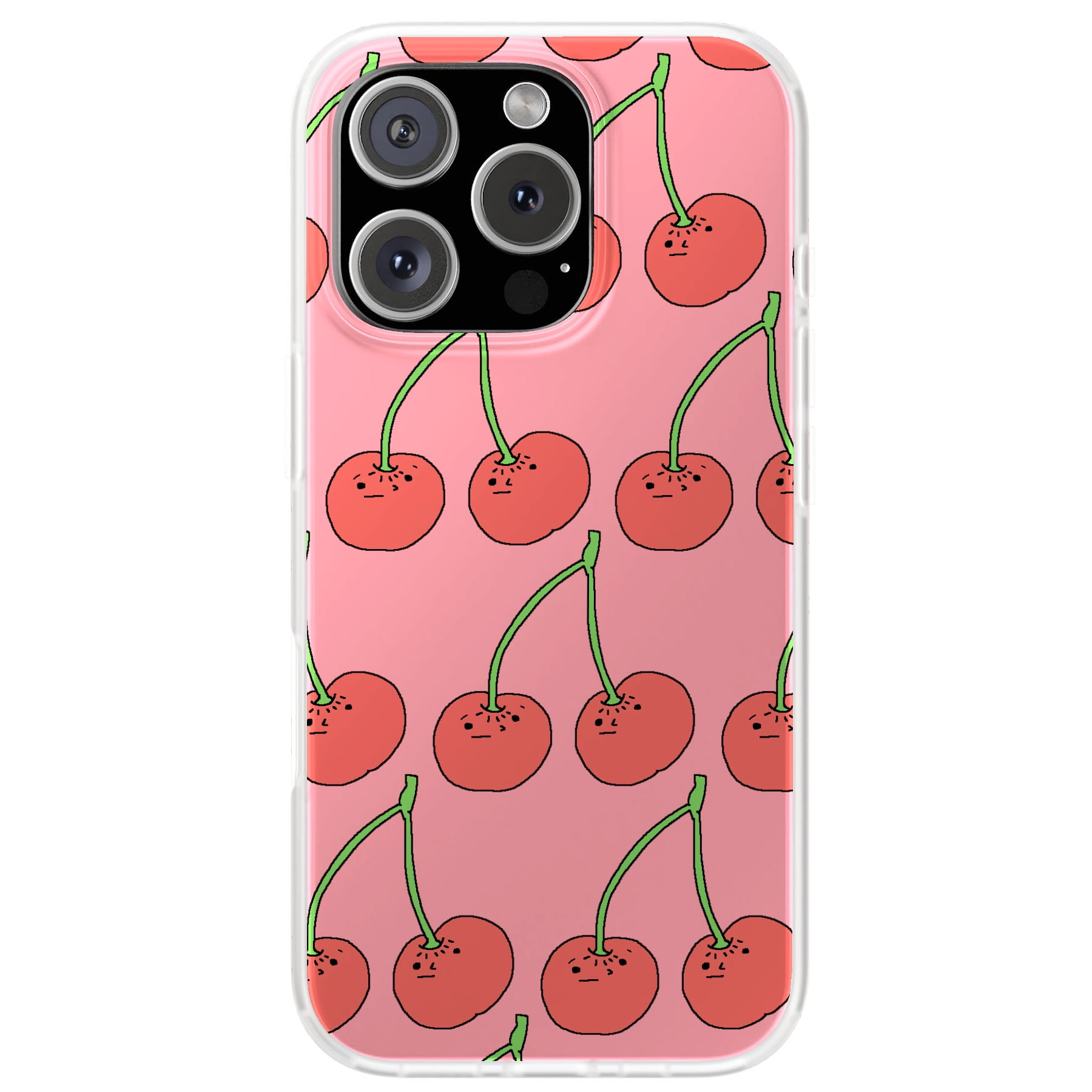 For Apple iPhone 15 Pro Max, Soft Matte Case, Cherry Print, USA ...