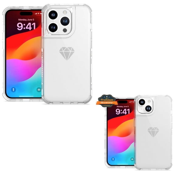 For Apple iPhone 15 Pro Phone Case Hybrid 3-in-1 Detachable Tough Durable Transparent Case Shockproof Frame Hard PC + TPU Slim Cover Clear