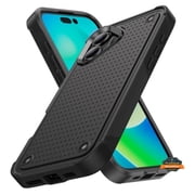 For Apple iPhone 16 6.1" Shockproof Non-Slip Textured Heavy Duty Rugged TPU Drop Military Protection Tough Bumper Phone Case Cover by Xpression - Black