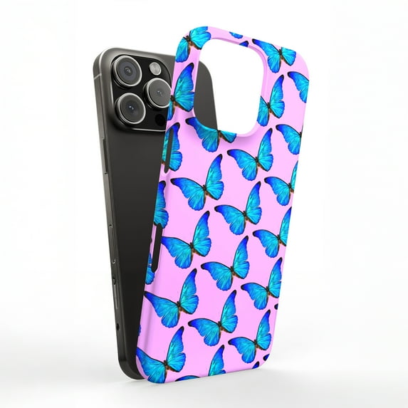For Apple iPhone 16, Hard Shell Case, Blue Butterfly Print, USA - Walmart.com
