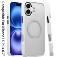 thumbnail image 1 of For Apple iPhone 16 Plus (6.7") Magnetic Protective Hybrid Case with MagSafe Compatible Bumper Shockproof Cover, XPM Phone Case [White], 1 of 7