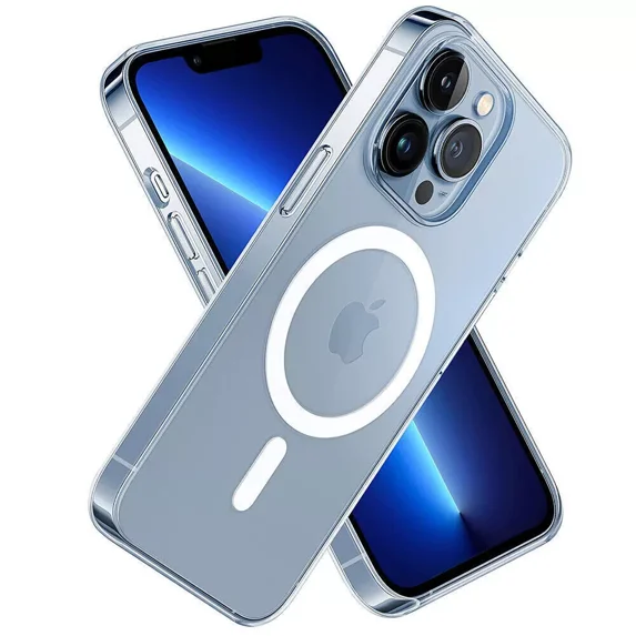 For Apple iPhone 16 Plus MagSafe Magnetic Case with HaloLock Shockproof Protective Electroplating Clear Cover - Clear