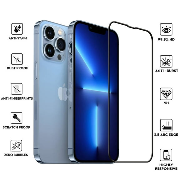 For Apple iPhone 16 Plus / iPhone 16 Pro Max Full Cover 3D-Touch Layer 2.5D Round Edge 9H Ultra-Clear Tempered Glass Screen Protector Black