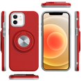 thumbnail image 1 of For Apple iPhone 16 Pro (6.3") Case, Metal Matte Hybrid with Invisible Rotational Ring Stand, Car Mount Friendly, Military Grade Slim Fit Sturdy Phone Cover (Red), 1 of 11