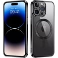 thumbnail image 1 of For Apple iPhone 16 Pro MagSafe Magnetic Case with HaloLock Shockproof Protective Electroplating Clear Cover - Black, 1 of 5
