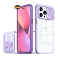 thumbnail image 1 of For Apple iPhone 16 Pro Max (6.9") Slide Camera Cover Lens protector Anti-Scratch Shockproof Clear Back and Color Frame Bumper Phone Case Cover by Xpression - Purple, 1 of 6