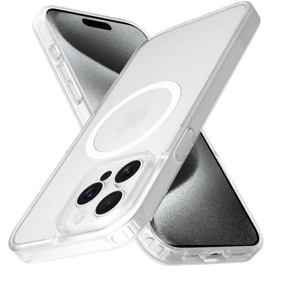 For Apple iPhone 16 Pro Max Case, MagSafe Compatible Case Hybrid Soft TPU Bumper Hard Translucent Matte Back Slim Shockproof Phone Cover (Clear)