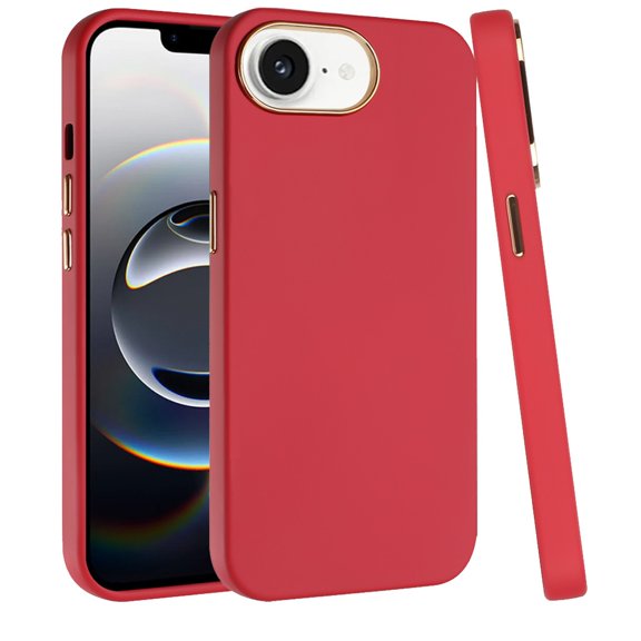 For Apple iPhone 16e Hybrid Armor Shockproof, Durable Bumper Rubber Gummy Gel Slick Hard PC Silicone TPU Cover, XPM Phone Case [Red]