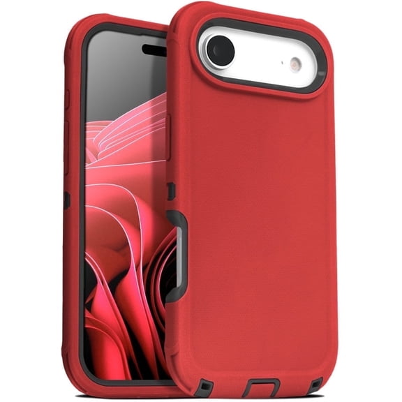 For Apple iPhone Air Case Shockproof Dust/Drop Proof 3 in 1 Full Body Rugged Heavy Duty Durable Cover Red