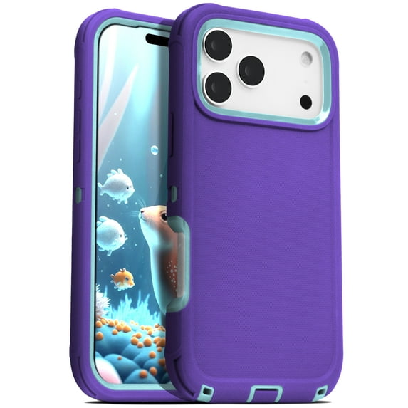 For Apple iPhone 17 Pro Case Shockproof Dust/Drop Proof 3 in 1 Full Body Rugged Heavy Duty Durable Cover Purple
