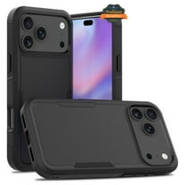 For Apple iPhone 17 Pro Max Rugged Heavy-Duty Dual Layer Military-Grade, Rubber TPU Defender, Hybrid Shockproof Phone Case Cover by Xpression, Black