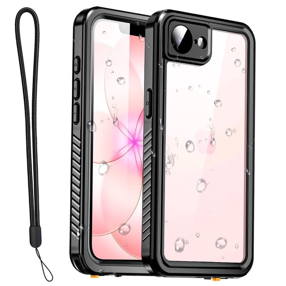 For Apple iPhone 17e Waterproof Case Military Shockproof Heavy Duty Phone Rugged Cover,Black/Clear