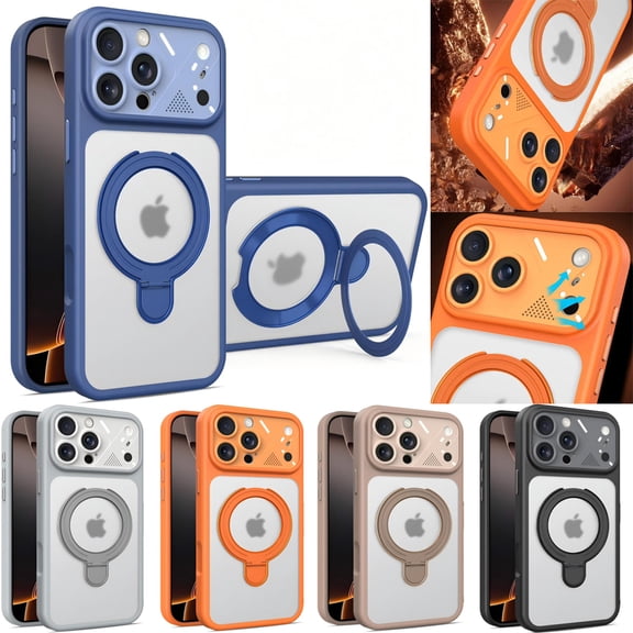 For Apple iPhone 18/17/16/15 Pro Max Shockproof Ring KickStand Camera Cover Case