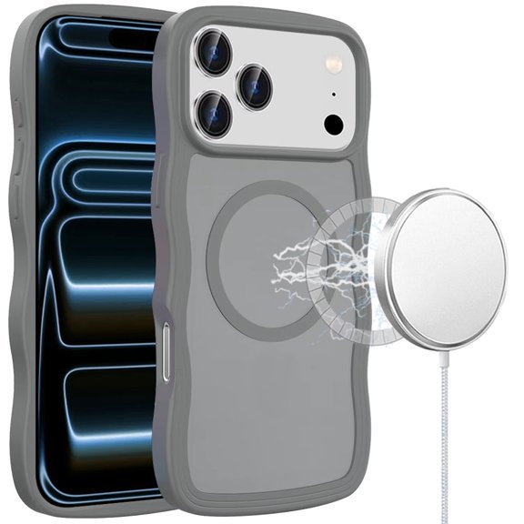 For Apple iPhone 18 Pro Grip Hand Magnetic Ring HQ Hybrid - Grey