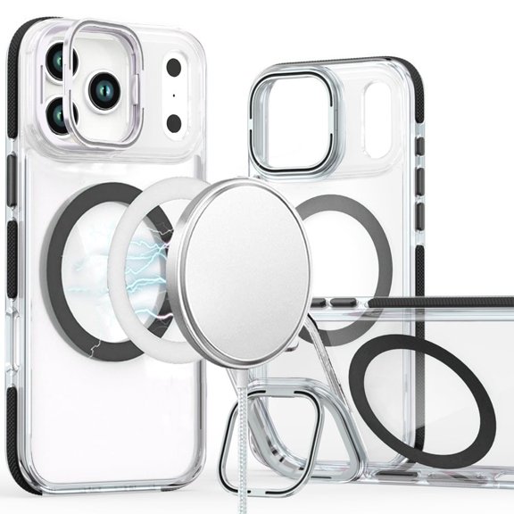 For Apple iPhone 18 Pro MagSonic Camera Bracket Stand Magnetic Ring Circle Hybrid - Black