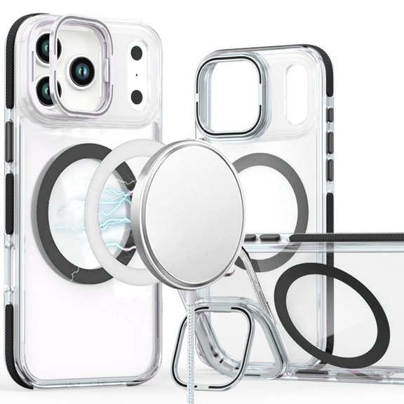 For Apple iPhone 18 Pro Max MagSonic Camera Bracket Stand Magnetic Ring Circle Hybrid - Black