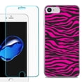 thumbnail image 1 of For Apple iPhone 7 / iPhone 8 Case, Slim-Fit TPU Phone Case, with Tempered Glass Screen Protector, by OneToughShield ® - Zebra Pink, 1 of 3
