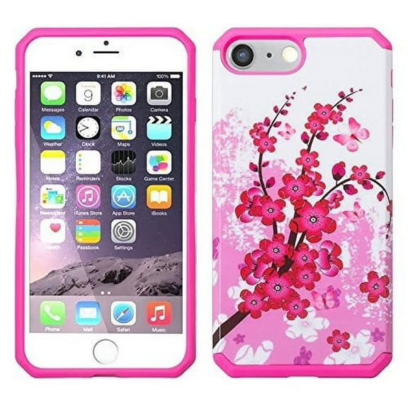 For Apple iPhone 8/7/6s/6 Plus Case, [10 FT Military Grade Drop Protection] [Non-Slip] Heavy Duty Shockproof Case for iPhone 7/8 Plus 5.5” Cherry Blossom