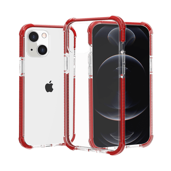 For Apple iPhone 8 Plus/7 Plus Acrylic Tough 2.5mm Transparent ShockProof Hybrid Case Cover - Red