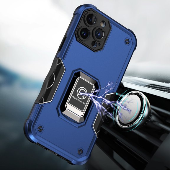 For Apple iPhone 8 Plus/7 Plus OPTIMUM Magnetic Ring Stand Hybrid Case Cover - Blue