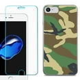 thumbnail image 1 of For Apple iPhone SE 2020 Case, Slim-Fit TPU Phone Case, with Tempered Glass Screen Protector, by OneToughShield ® - Camo Green, 1 of 3